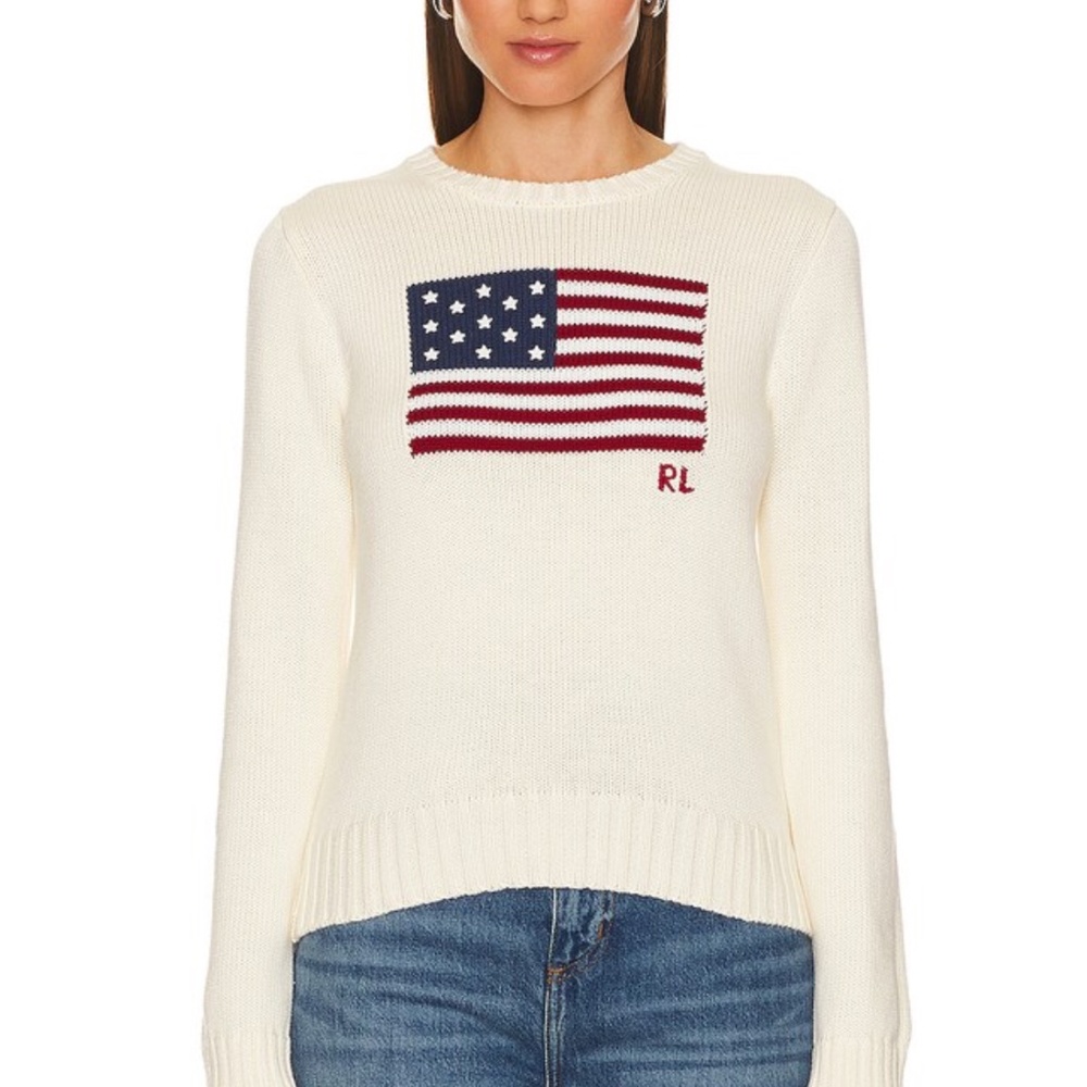 Polo Ralph Lauren Flag Pull-over in Cream